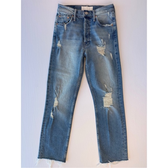 MOTHER Tomcat Ankle Distressed Jeans Size 25 Quite Contrary - Picture 1 of 16